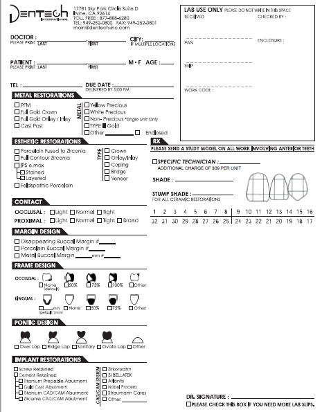 Lab Rx Sheet